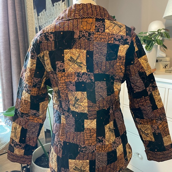 New Donna Sharp Vintage Quilted Cotton Dragonfly Jacket Size: P - Picture 2 of 11